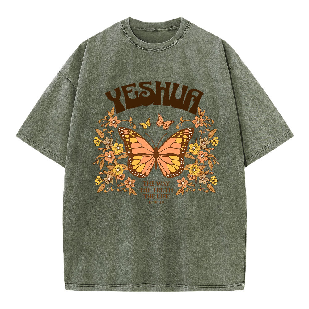 YESHUA The Way The Truth The Life Christian Washed T-Shirt