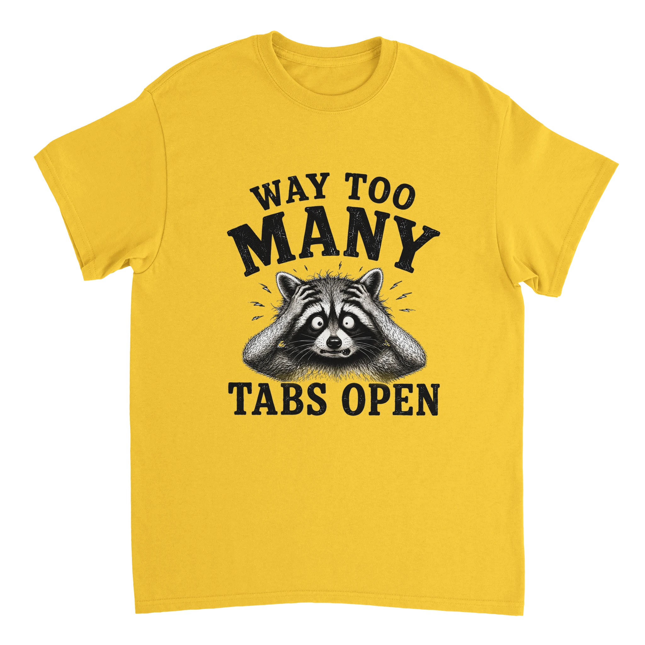 "Way Too Many Tabs Open" Mental Chaos Graphic Tee - Funny Overstimulated Brain Humor