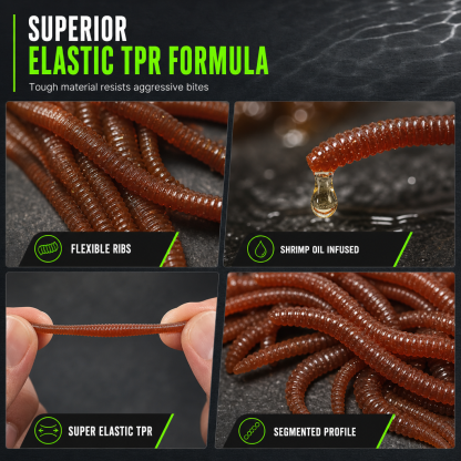 Simulation Earthworm Soft Fishing Lures Shrimp Scented Artificial Worm Baits