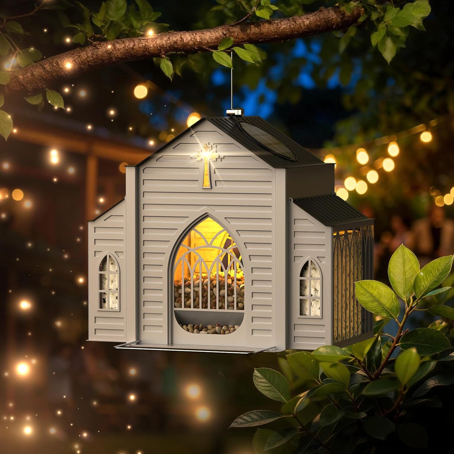 ✝️Last Day 50% OFF-🔥Church-Shaped Metal Solar Bird Feeder🎁Buy 2 Free Shipping