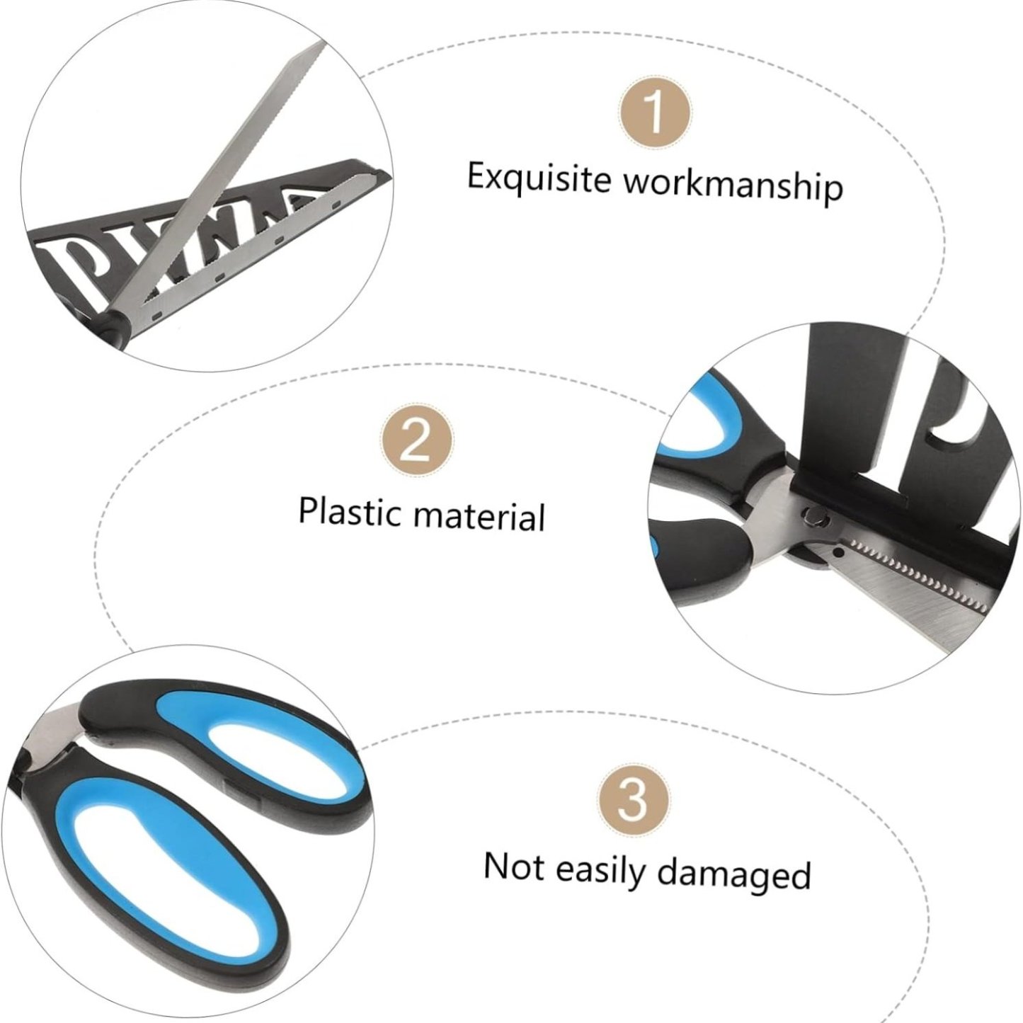 🍕✂️Stainless Steel Pizza Scissor, Non-Stick Pizza with Firm Grip Base, Grade Pizza,Slicer & Pizza Server