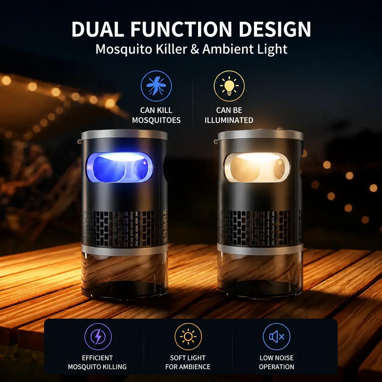 🦟 50% OFF NOW!🔇 Indoor LED Bug Zapper – Bionic UV Light Trap & Night Light – Quiet & Safe for Bedroom – Chemical-Free Mosquito Killer 💡