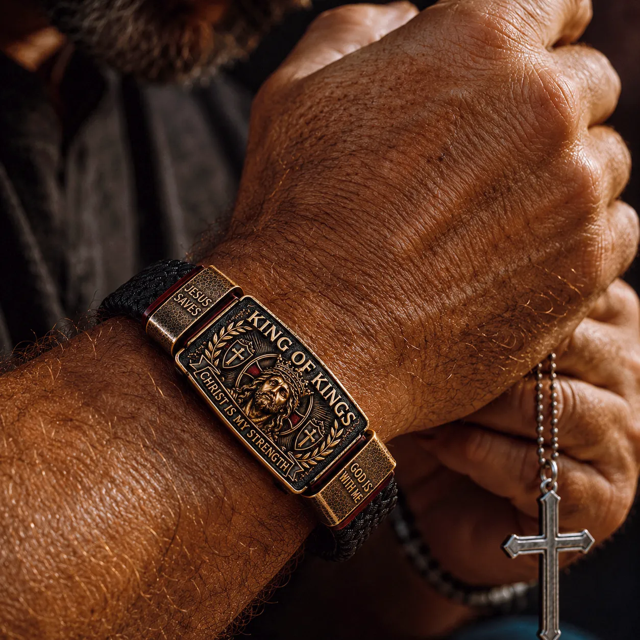 ✝️ King of Kings Faith Bracelet – Adjustable Christian Wristband Gift