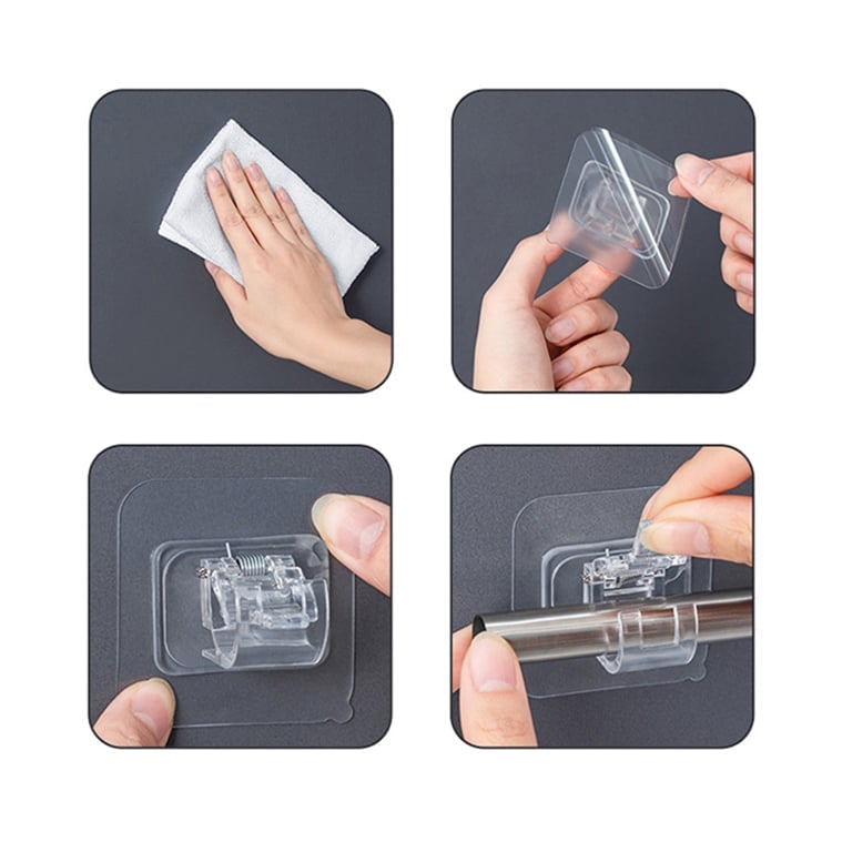 🔥Nail-Free Adjustable Curtain Rod Holders (Set of 2)