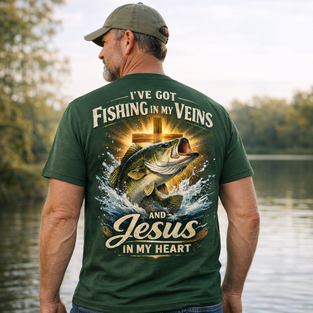 I've Got Fishing In My Veins And Jesus In My Heart T-Shirt