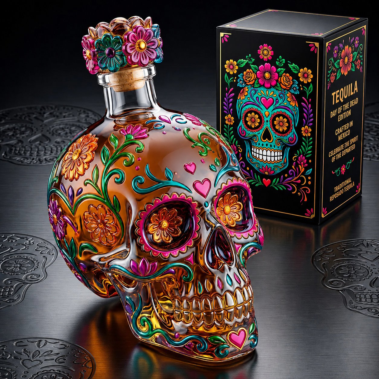 Day of the Dead Skull Bottle