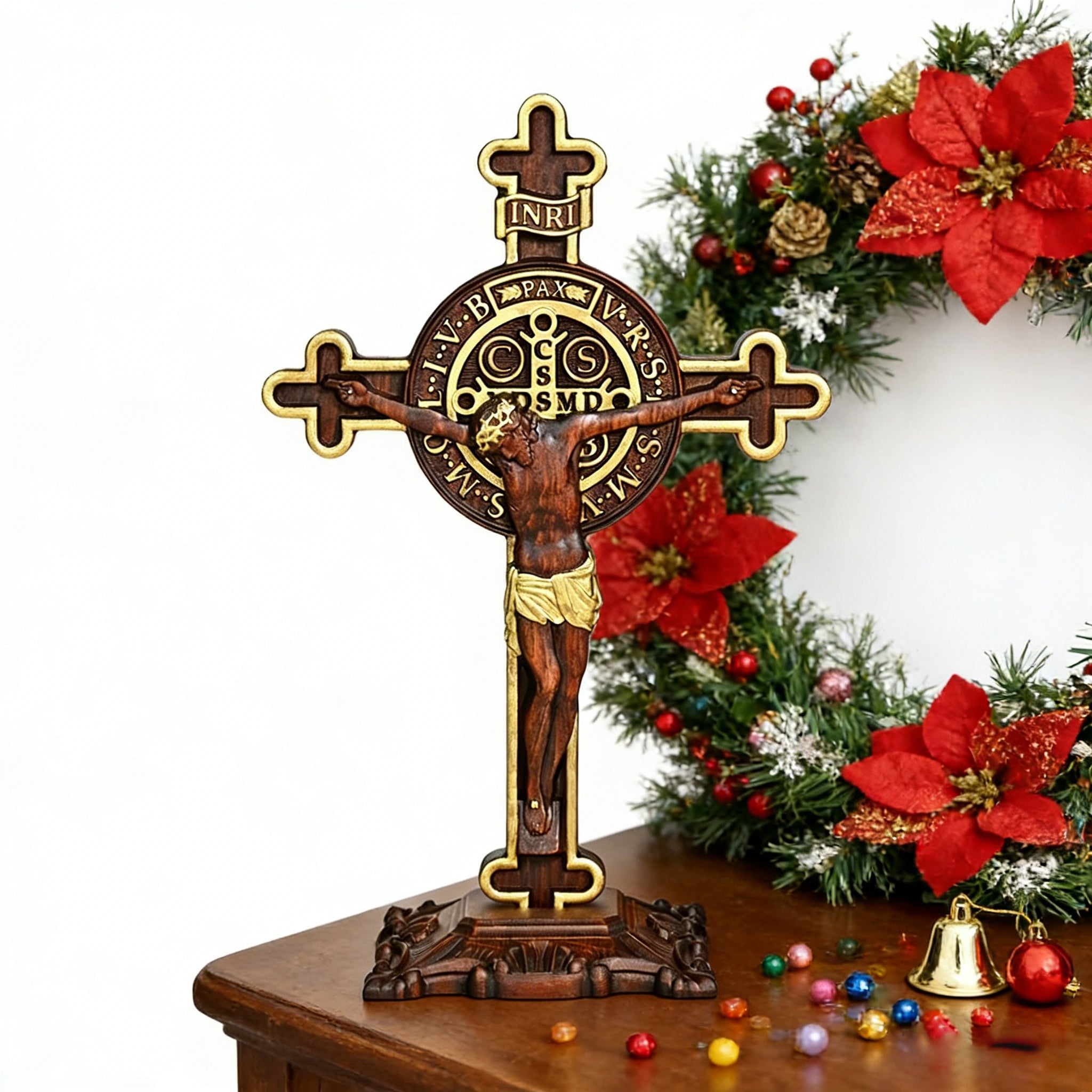 Beechwood Christian cross in home prayer setting