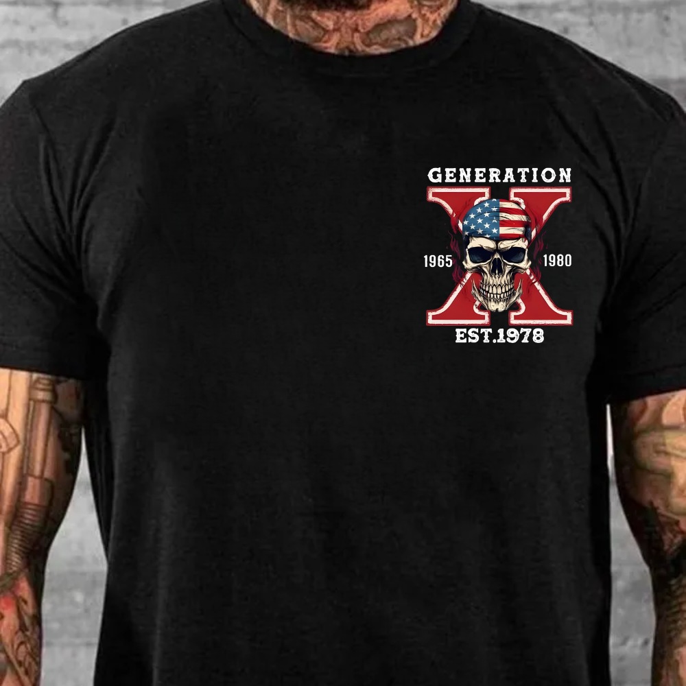 Gen X Skull Custom EST Printing T-shirt