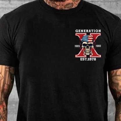 Gen X Skull Custom EST Printing T-shirt