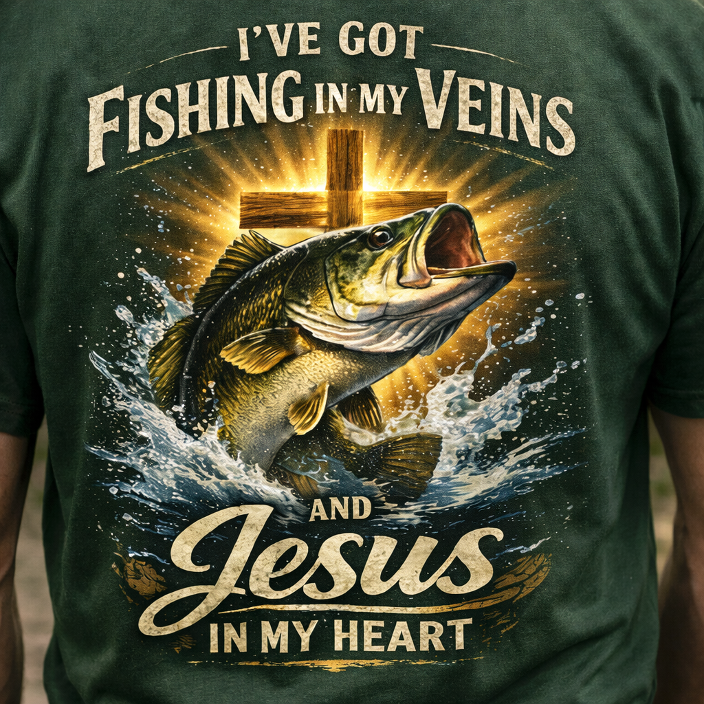 I've Got Fishing In My Veins And Jesus In My Heart T-Shirt
