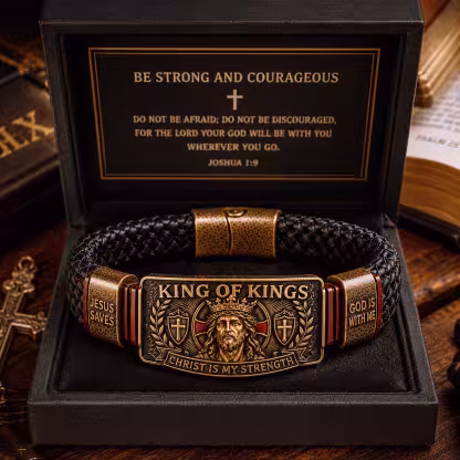 ✝️ King of Kings Faith Bracelet – Adjustable Christian Wristband Gift