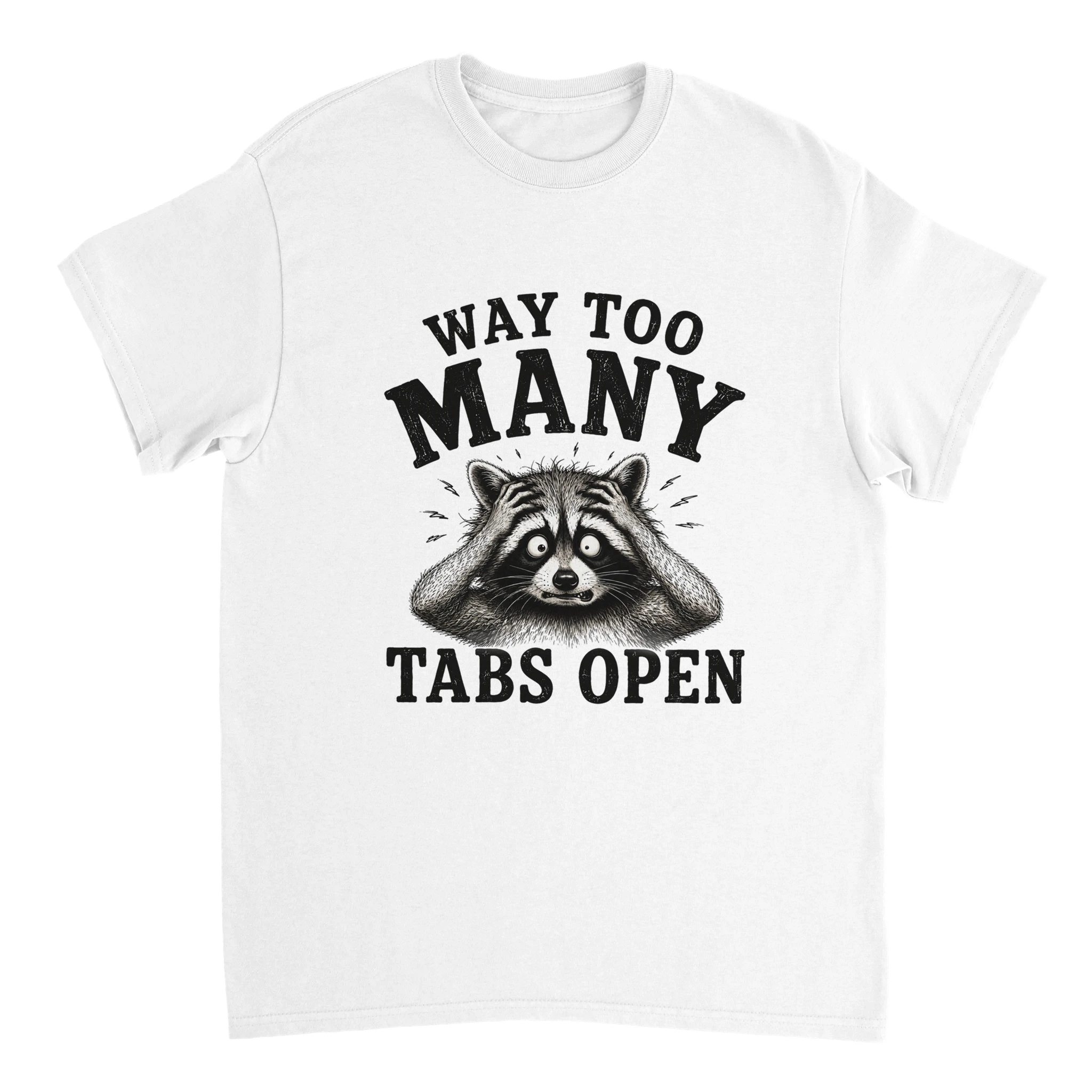 "Way Too Many Tabs Open" Mental Chaos Graphic Tee - Funny Overstimulated Brain Humor