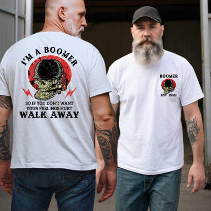 Boomer Skull Custom Birth Year T-Shirt , I'm A Boomer, Walk Away T-shirt