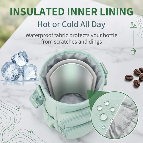 🎁Hot Sale Promotion 49% OFF🔥SportsNew 40oz Tumbler Water Bottle Carrier Bag – Durable, Convenient, Travel-Ready
