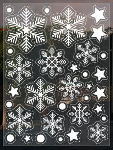 [Copy]New Year Christmas Glass Stickers UV Cute Santa Static Cling Window Door Stickers
