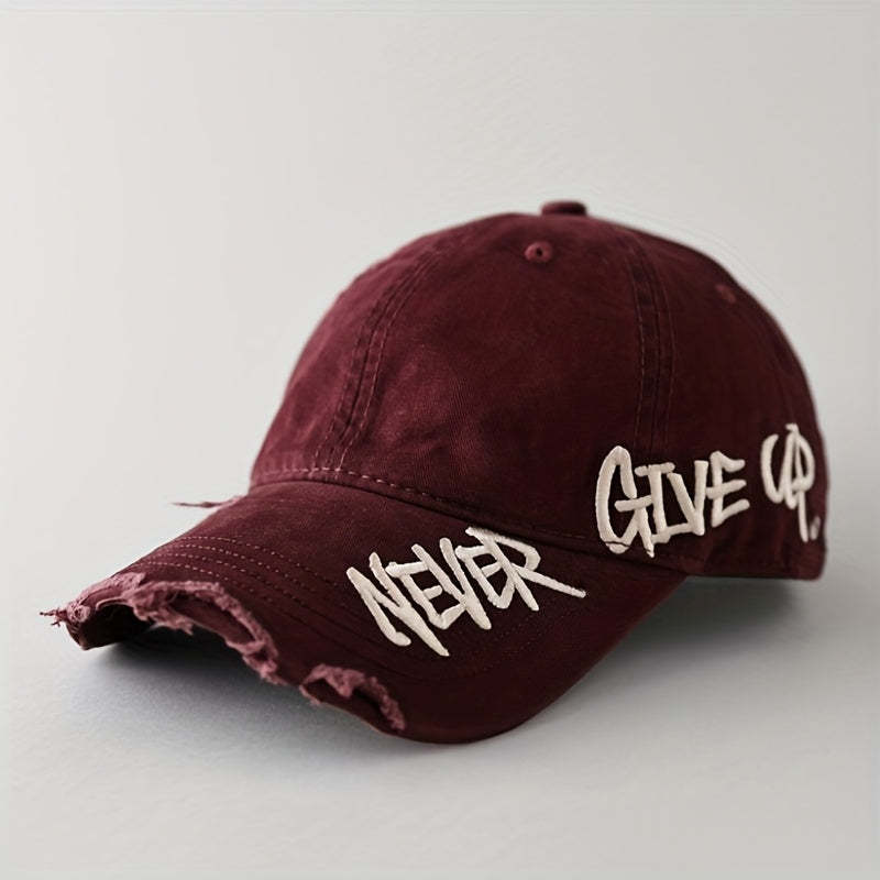 Never Give Up Distressed Cap