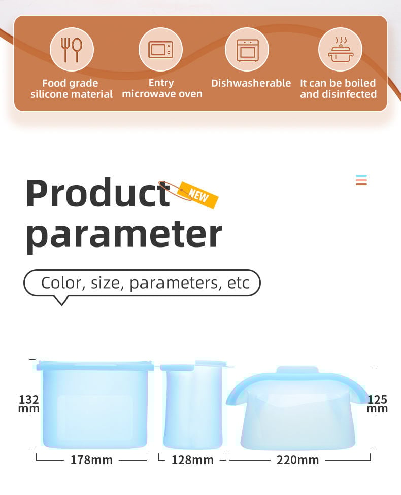 🏠Healthy silicone resealable storage bag🍴