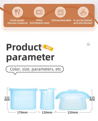 🏠Healthy silicone resealable storage bag🍴