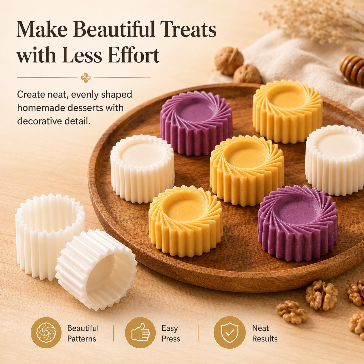 Easy press pastry mold making decorative homemade treats Easy press pastry mold making decorative homemade treats