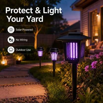 Solar Mosquito Zapper Light – Outdoor Garden Stake Lamp, UV Insect Killer & Solar Pathway Light