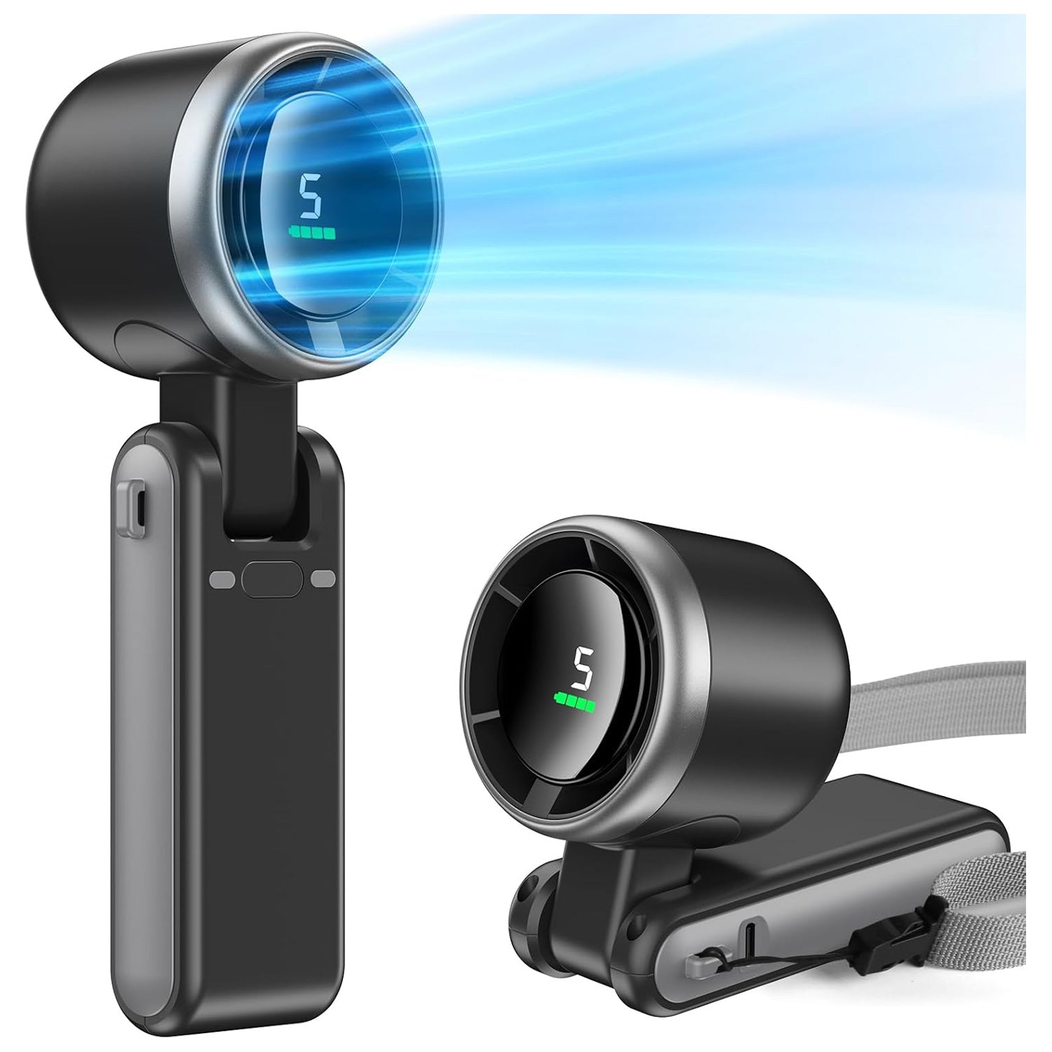 3 IN 1 Portable Handheld Turbo Fan, 5 Gear Wind, 2500mAh