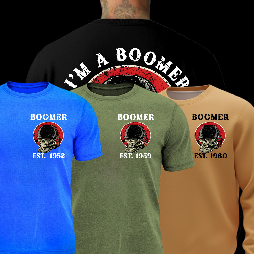 Boomer Skull Custom Birth Year T-Shirt , I'm A Boomer, Walk Away T-shirt