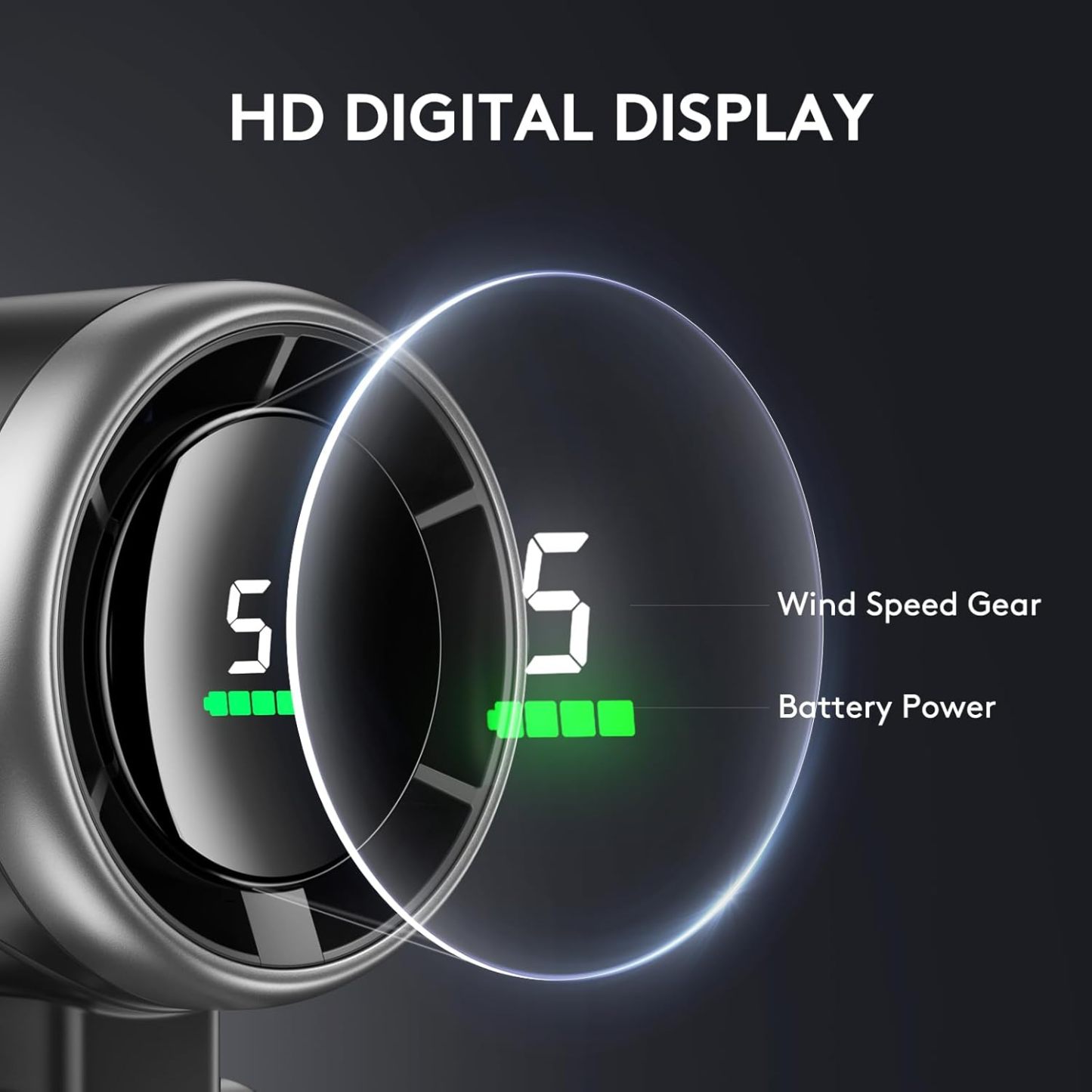 3 IN 1 Portable Handheld Turbo Fan, 5 Gear Wind, 2500mAh
