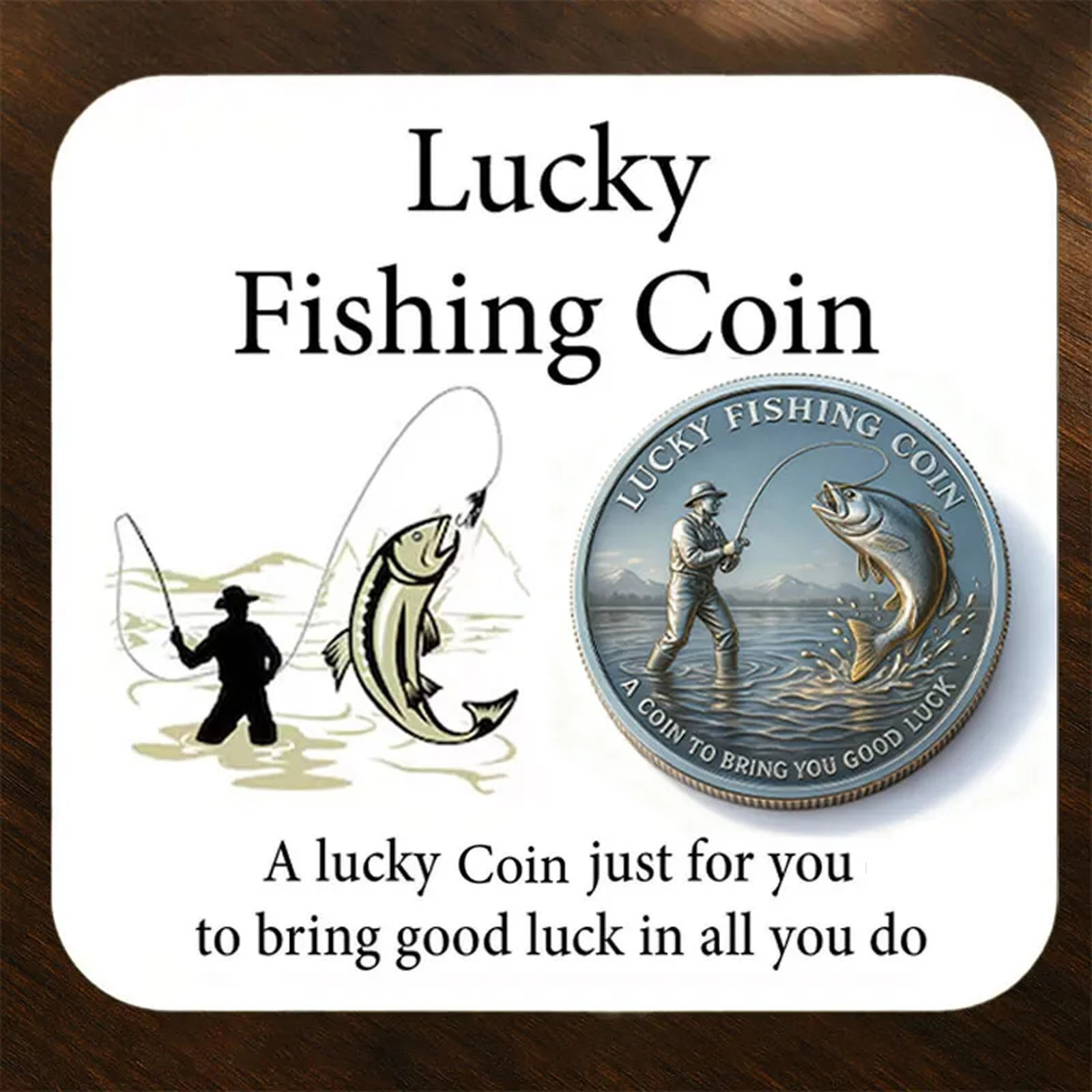 Lucky Fishing Coins | Angler's Charm Collectible, Fisherman Gift Set