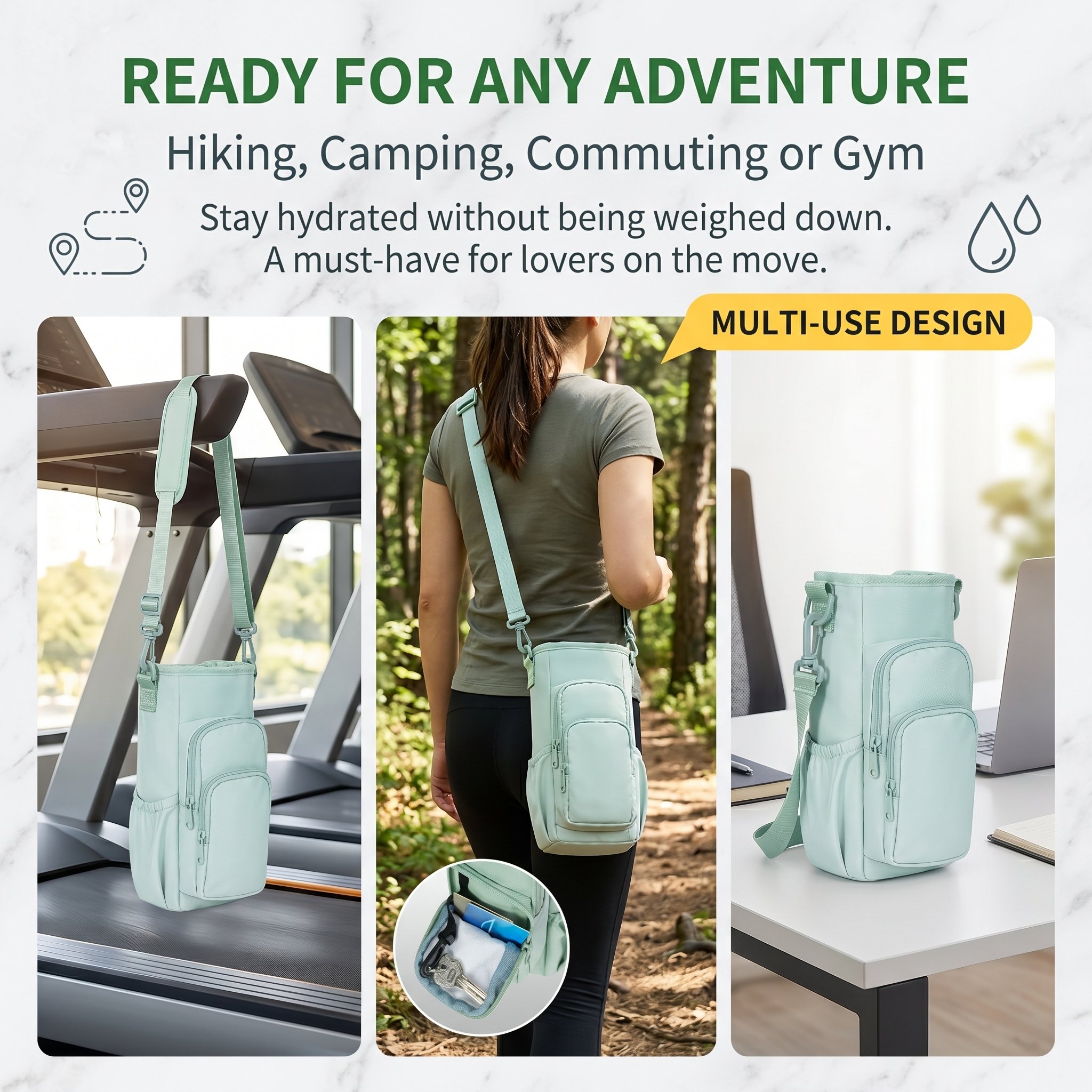 🎁Hot Sale Promotion 49% OFF🔥SportsNew 40oz Tumbler Water Bottle Carrier Bag – Durable, Convenient, Travel-Ready