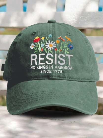 🔥Buy 3 Get 10% Off🔥Retro Resist No Kings In America Since 1776 Print Baseball Cap- Fast Shipping