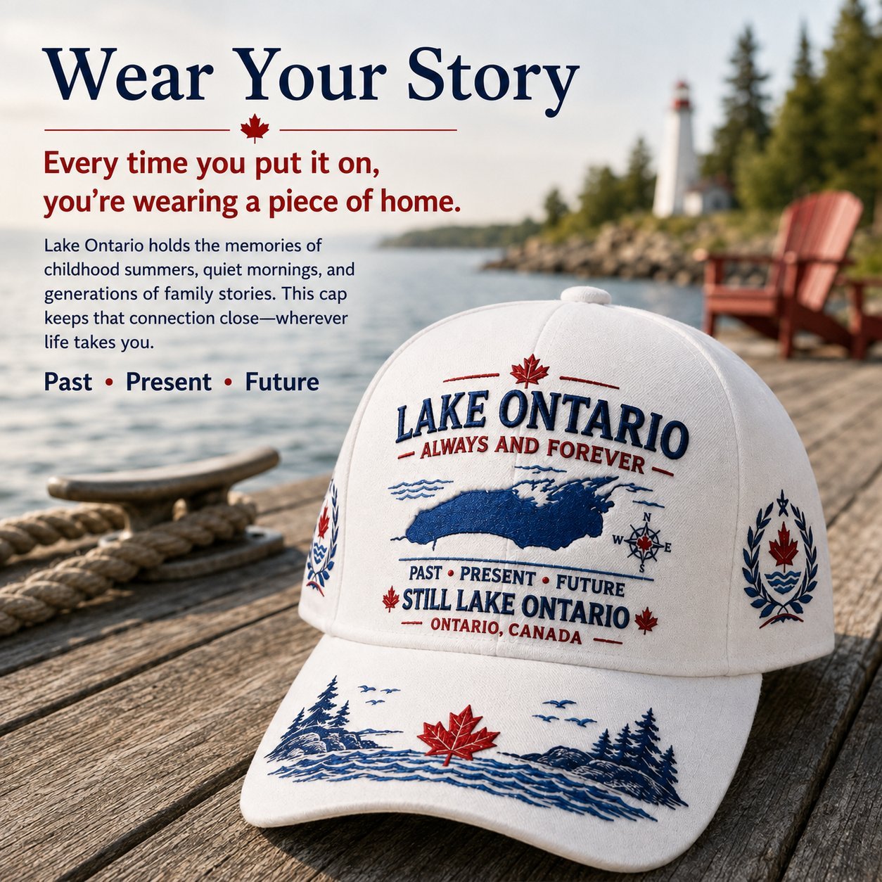  🍁Lake Ontario · Always and Forever — The Cap That Carries Your Lake Story (🧢100% Cotton)