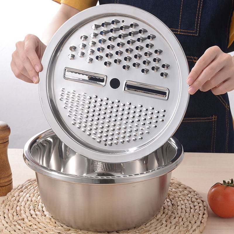 Stainless Steel Grater with Drain Basket🥕🥗