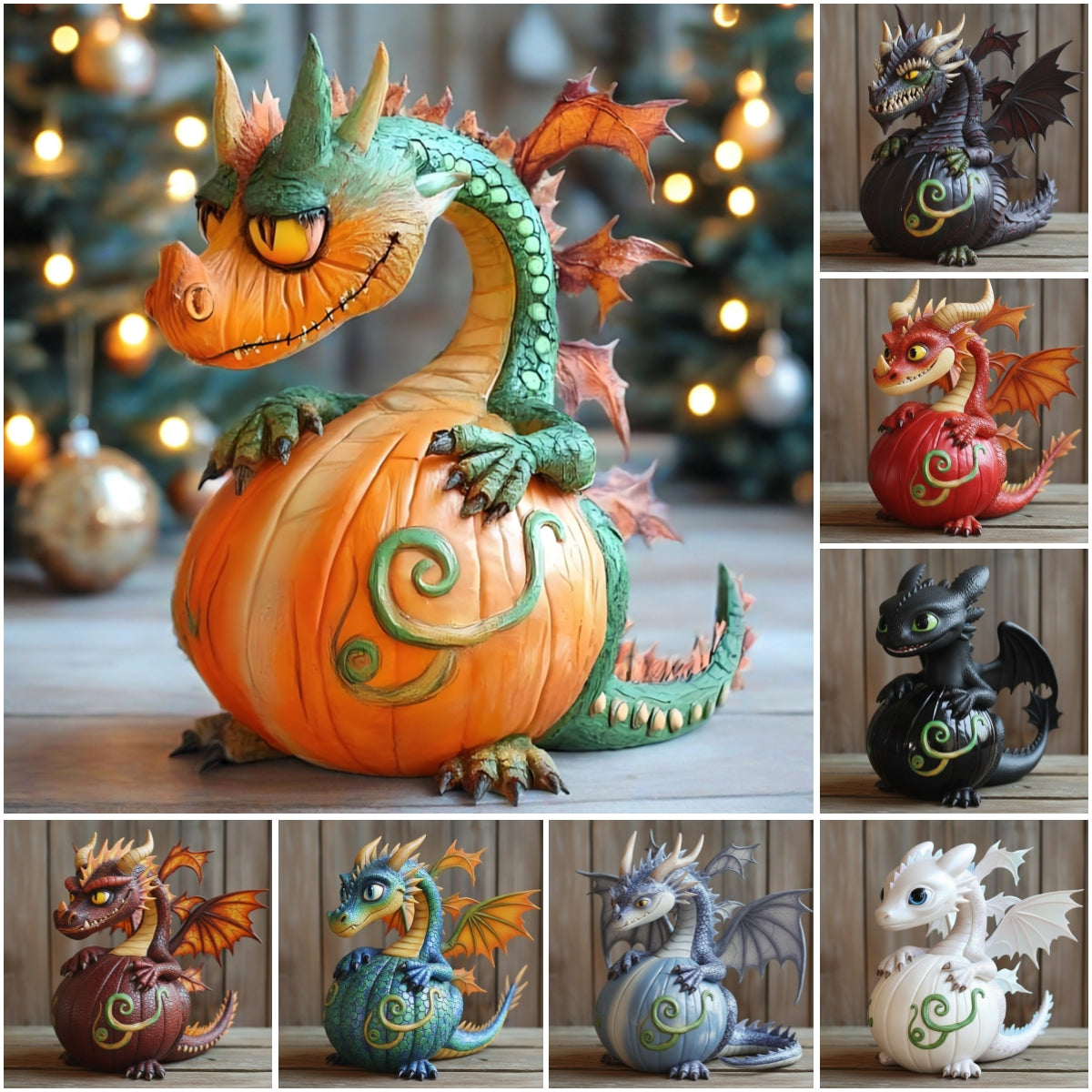 🎃🐉 Cute Pumpkin Dragon Ornament – The Guardian of Your Halloween Spirit!