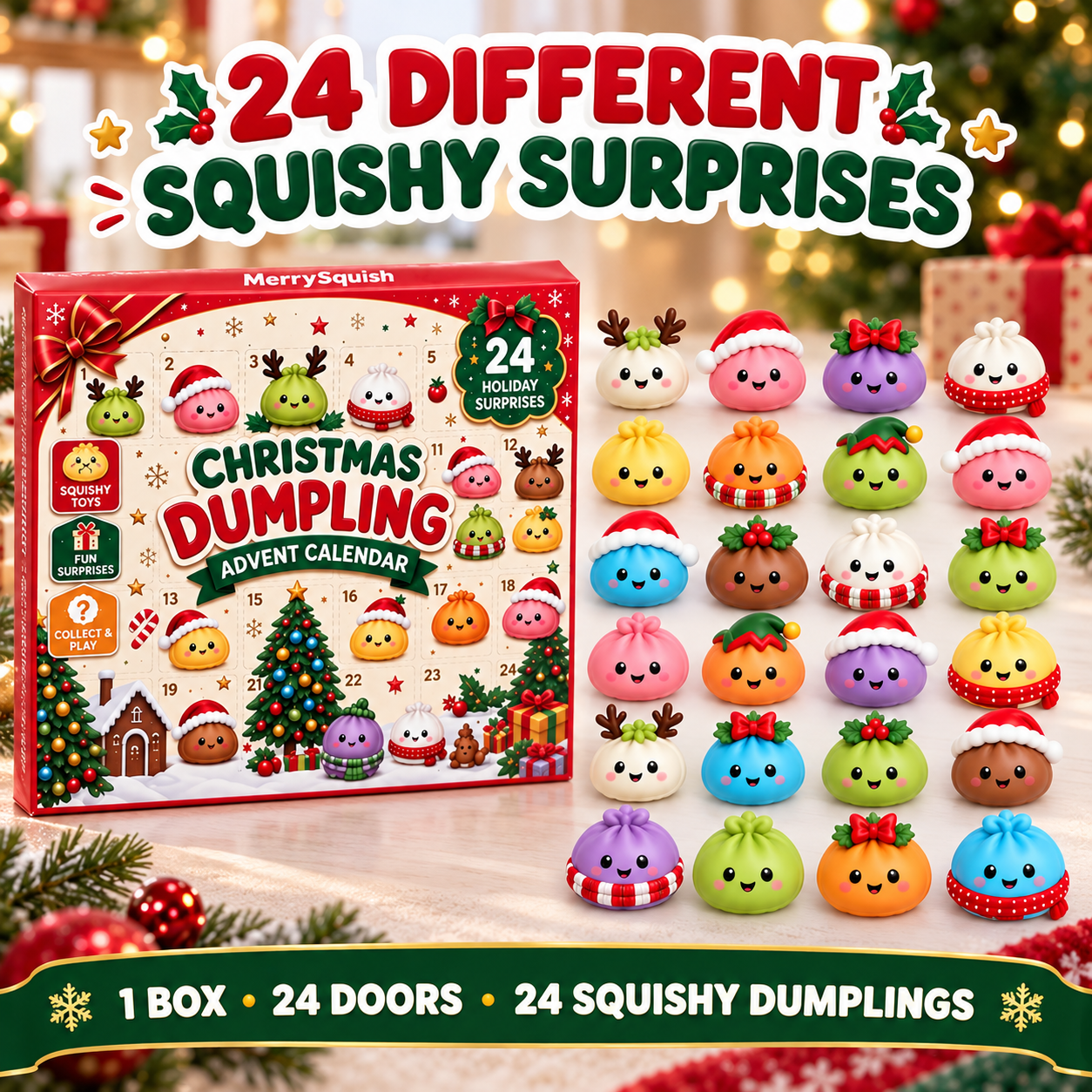 [Copy]🔥2026 Spring Hot Sale🔥24 Dumpling Squishy Advent Calendar
