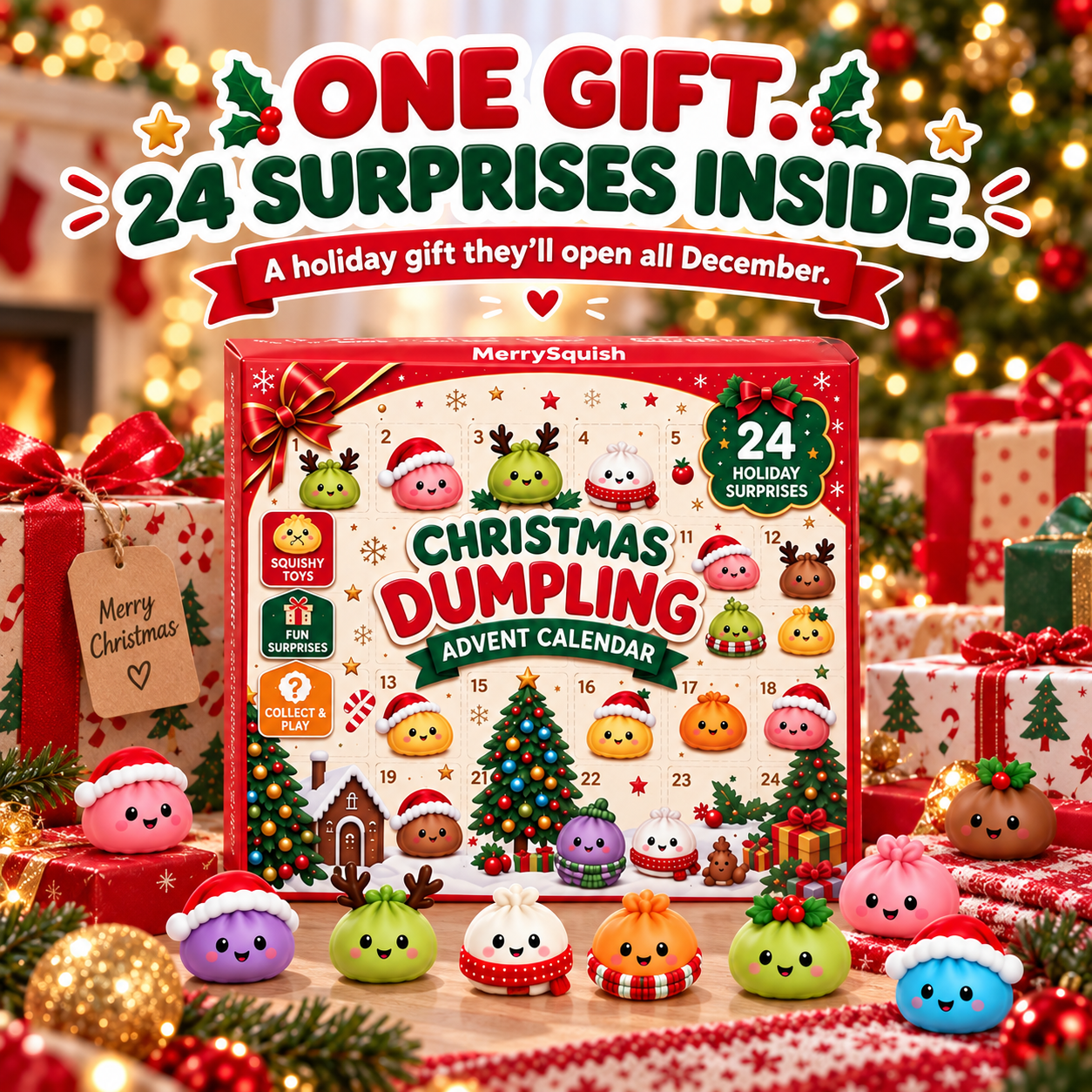 [Copy]🔥2026 Spring Hot Sale🔥24 Dumpling Squishy Advent Calendar