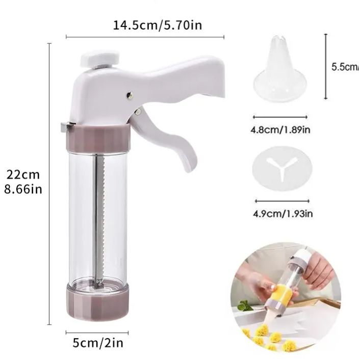 Stainless Steel Cookie Press Gun Kit: Easy Shaping & Durable Build