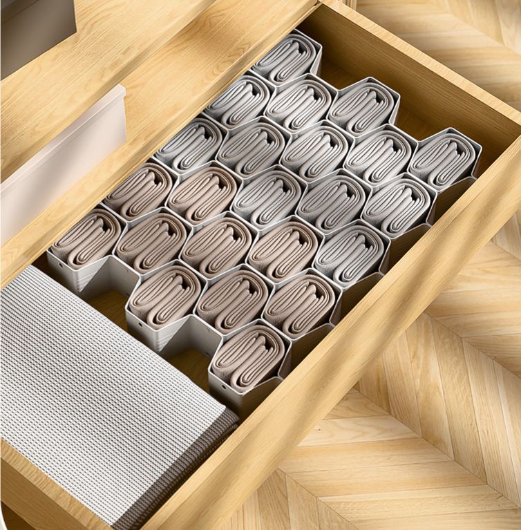 🔥BUY MORE SAVE MORE—(1 SET=8 PCS)DIY Plastic Grid Honeycomb Drawer Divider