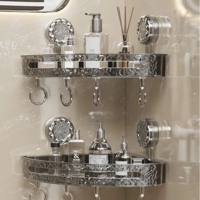 🔥Corrugated Suction Cup Shower Caddy – No Drilling, Space Saver