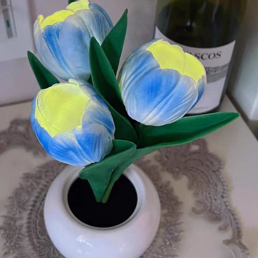 LED Tulip Night Light  Dimmable Plug-in Romantic Flower Lamp Artificial Bloom Mother’s Day Gift