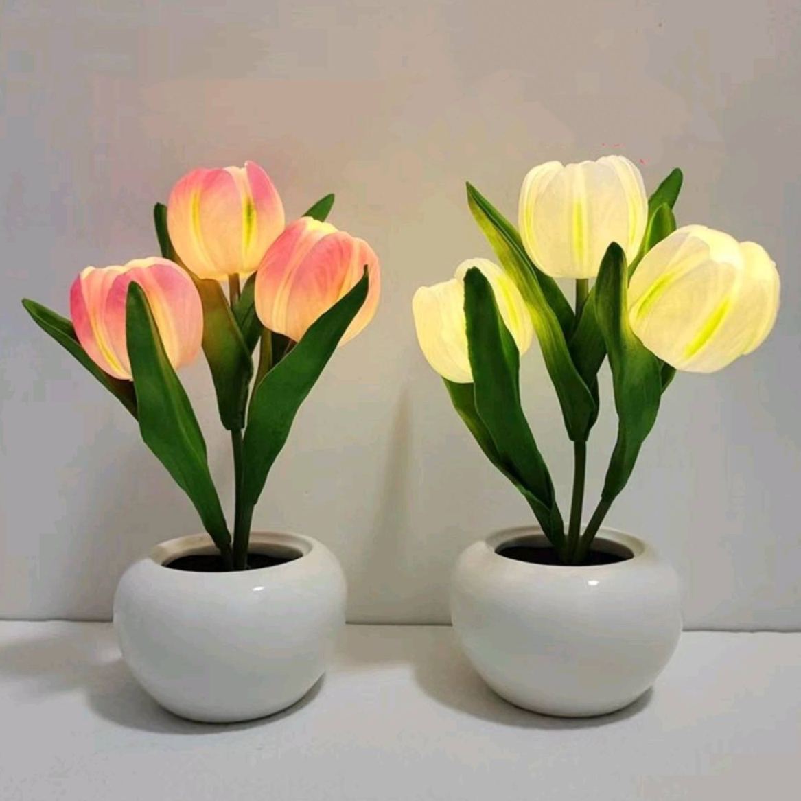 LED Tulip Night Light  Dimmable Plug-in Romantic Flower Lamp Artificial Bloom Mother’s Day Gift