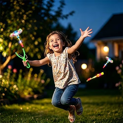 Light Up Flying Arrow Toy – LED Outdoor Slingshot Game