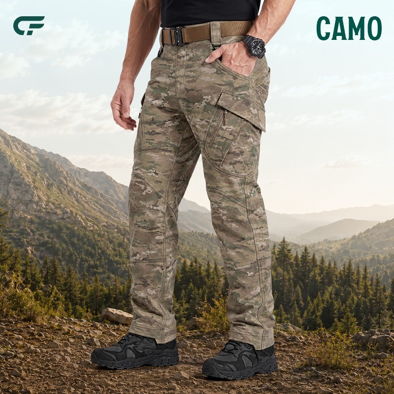 FlexCamo - Men's 9-Pocket Straight Fit Tactical Waterproof Pants