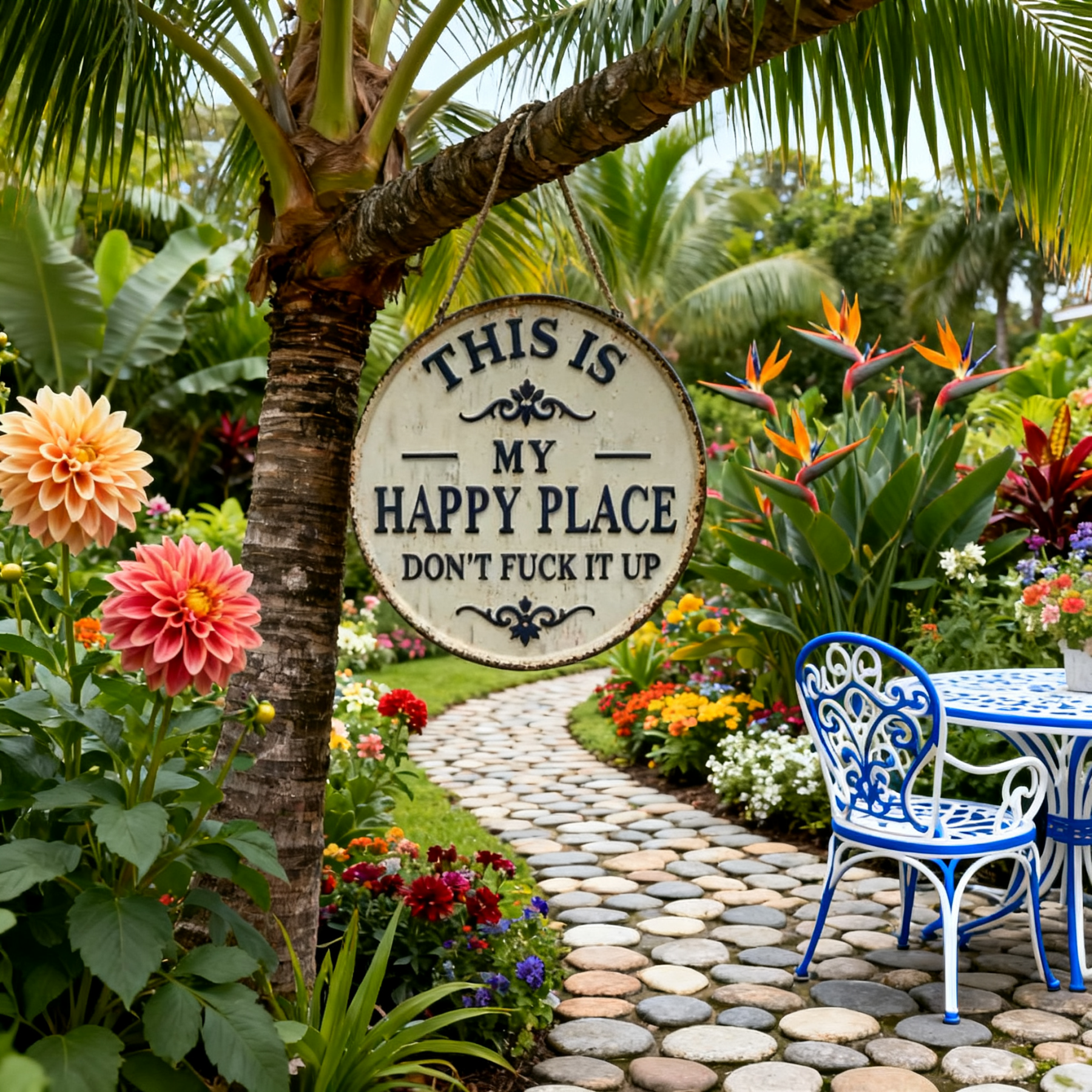 ⚡Last Day 49% OFF-Welcome to My Happy Place Metal Wall Sign-Buy 2 Free shipping