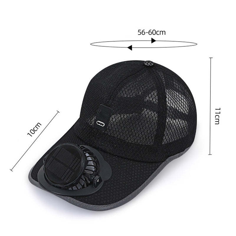 🌞🧢 Breathable Sun Hat Baseball Cap with Built-in Solar Cooling Fan