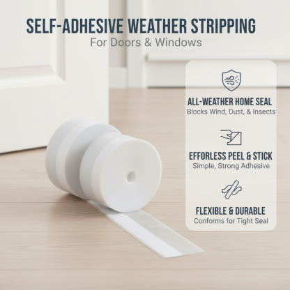 49% OFF NOW! 🌡️ Self-Adhesive Weather Stripping – Wind-Proof, Insulates & Easy to Apply 🏠