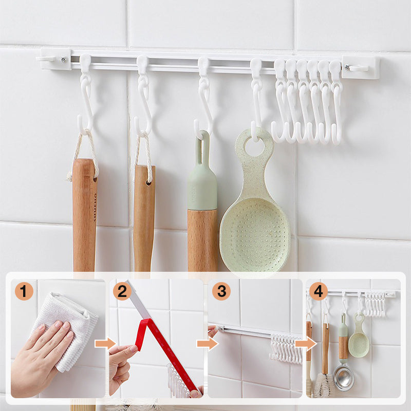 No-Drill  Slidable Track Organizer Hooks