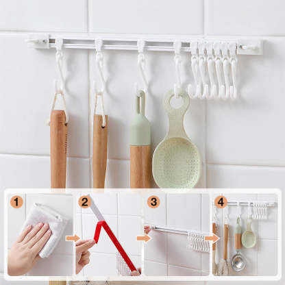 No-Drill  Slidable Track Organizer Hooks