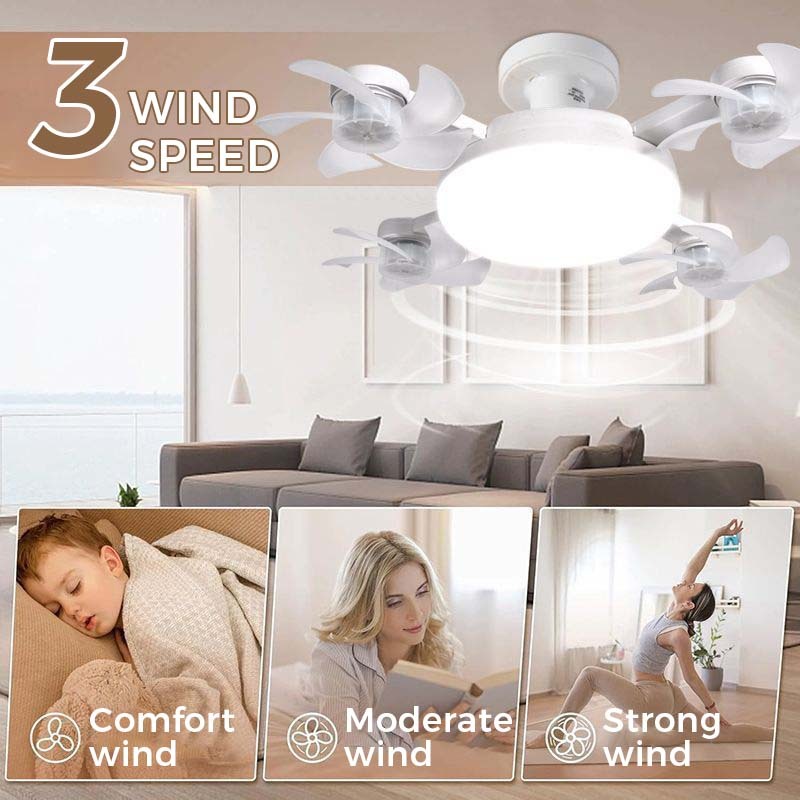⏰🔥LIMITED TIME 50% OFF!🔥Foldable Socket Ceiling Fan Light with Remote, Energy-Saving Cooling & Lighting for Bedroom & Home