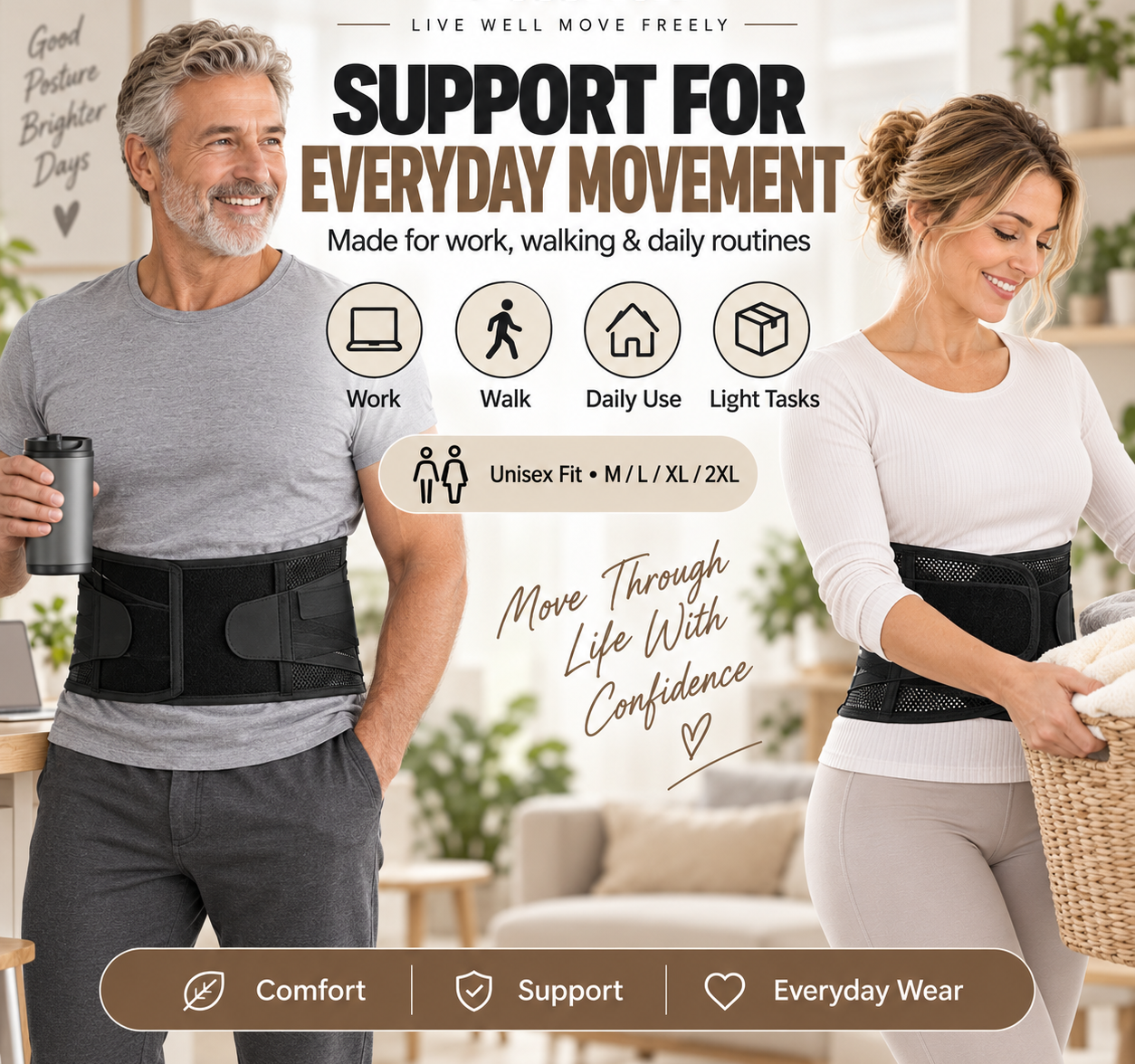 Breathable Posture Corrector - Back Pain Relief & Tummy Control
