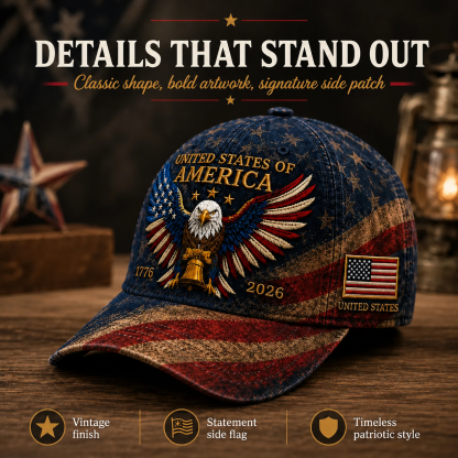 Premium Crafted USA Patriotic Eagle Cap